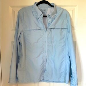 L.L. Bean Women's Sky Blue Utility Outdoors Fishing Shirt 🎣 SzXL